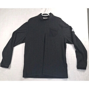 Adidas Men's 1/4 Zip Pullover Sweatshirt Black Coal, XL With Front Pocket
